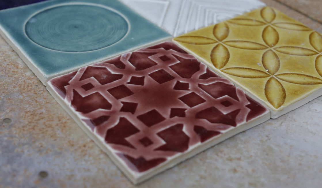 Rich Miller making tiles. Photo Layton Thompson for Ceramic Review